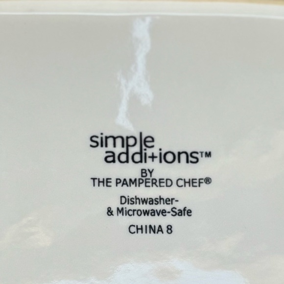 Simple Additions by Pampered Chef Striped Square Vegetable Bowl & Salad Plate - Picture 6 of 7